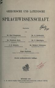 Cover of: Griechische und lateinische Sprachwissenschaft.: Bearb. von Karl Brugmann [et al.]
