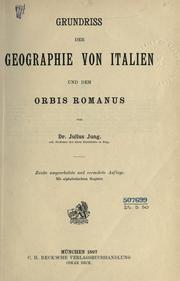 Cover of: Grundriss der Georgraphie von Italien und dem Orbis Romanus.