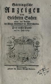 Cover of: Göttingische Anzeigen von gelehrten Sachen