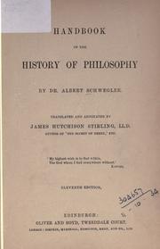 Cover of: Handbook of the history of philosophy