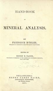 Cover of: Hand-book of mineral analysis