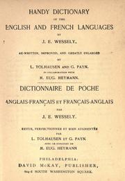 Cover of: Handy dictionary of the English and French languages = by Ignaz Emanuel Wessely