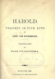Cover of: Harold by Ernst von Wildenbruch