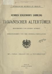 Cover of: Heinrich Schliemann's Sammlung Trojanischer Altertümer