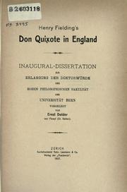 Cover of: Henry Fielding's Don Quixote in England ... by Ernst Dolder