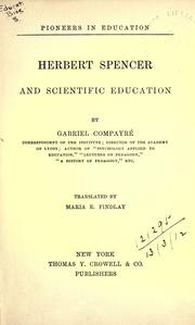 Cover of: Herbert Spencer and scientific education. --.
