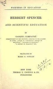 Cover of: Herbert Spencer and scientific education. --. by Gabriel Compayré