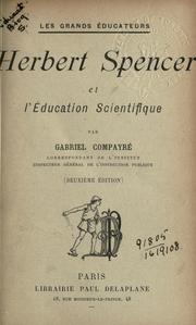 Cover of: Herbert Spencer et l'éducation scientifique.