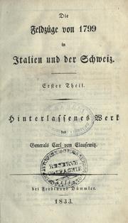 Cover of: Hinterlassene Werke des Generals Carl von Clausewitz über Krieg und Kriegführung.