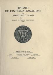 Cover of: Histoire de l'internationalisme.