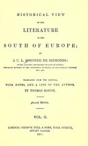 Cover of: Historical view of the literature of the south of Europe