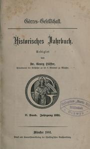 Cover of: Historisches Jahrbuch. by Görres-Gesellschaft