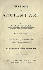 Cover of: History of ancient art by Franz von Reber