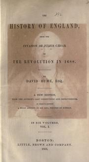 Cover of: The history of England, from the invasion of Julius Cæser to the revolution in 1688