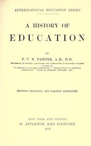 Cover of: A History of education