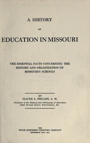 Cover of: A history of education in Missouri