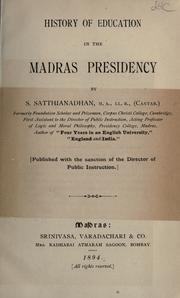 Cover of: History of education in the Madras Presidency