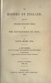 Cover of: The history of England, from the invasion of Julius Cæser to the revolution in 1688. by David Hume