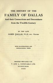 Cover of: The history of the family of Dallas by James Dallas