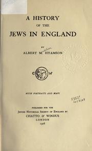 Cover of: A history of the Jews in England.