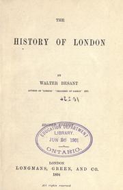 Cover of: The history of London. by Walter Besant