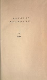Cover of: History of mediæval art