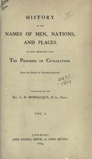 Cover of: History of the names of men, nations, and places: in their connection with the progress of civilization