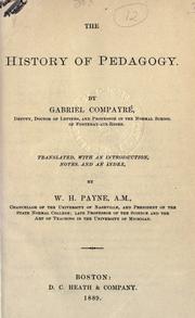 Cover of: The history of pedagogy. by Gabriel Compayré