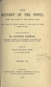 Cover of: The history of the popes, from the close of the Middle Ages. by Pastor, Ludwig Freiherr von