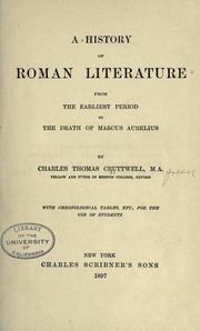 Cover of: A history of Roman literature: from the earliest period to the death of Marcus Aurelius.