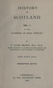 Cover of: History of Scotland by Peter Hume Brown