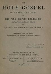 Cover of: The Holy Gospel of Our Lord Jesus Christ by by Alfred Weber ; translated from the French according to the English authorized version.