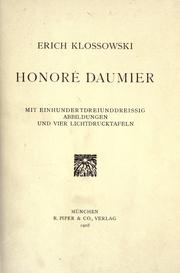 Cover of: Honoré Daumier. by Erich Klossowski