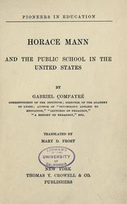 Cover of: Horace Mann and the public school in the United States