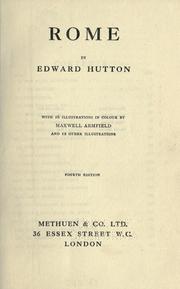Cover of: Rome by Hutton, Edward