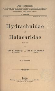 Cover of: Hydrachnidae und Halacaridae