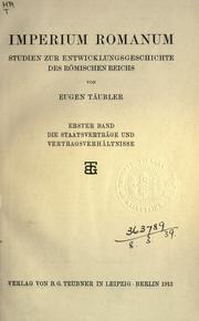 Cover of: Imperium Romanum by Eugen Täubler