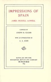 Cover of: Impressions of Spain Comp. by Joseph B. Gilder, with an introd. by A.A. Adee.