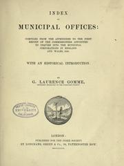 Cover of: Index of municipal offices by George Laurence Gomme