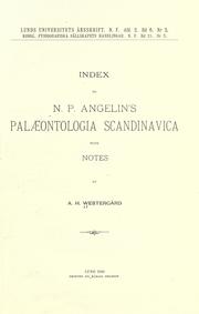 Cover of: Index to N.P. Angelin's Palæontologia scandinavica