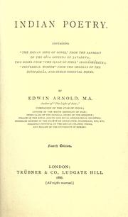 Cover of: Indian poetry by Edwin Arnold