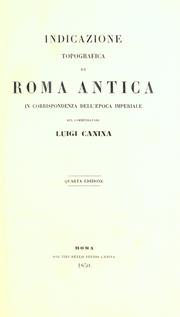 Cover of: Indicazione topografica di Roma antica in corrispondenza dell'epoca imperiale