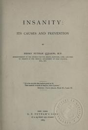 Cover of: Insanity: its causes and prevention