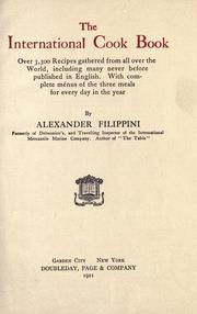Cover of: The international cook book by Alexander Filippini