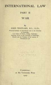 Cover of: International law. by John Westlake