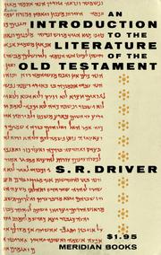 Cover of: introduction to the literature of the Old Testament.