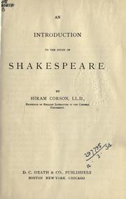 Cover of: An introduction to the study of Shakespeare.