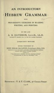 Cover of: An introductory Hebrew grammar with progressive exercises in reading, writing and pointing by Davidson, A. B.