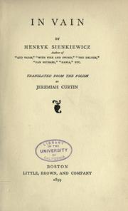 Cover of: In vain: by Henryk Sienkiewicz