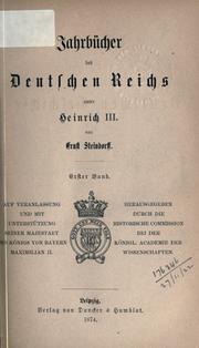 Jahrbücher des Deutschen Reichs unter Heinrich III by Ernst Ludwig Hans Steindorff